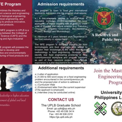 UPLB offers Master in Food Engineering!!